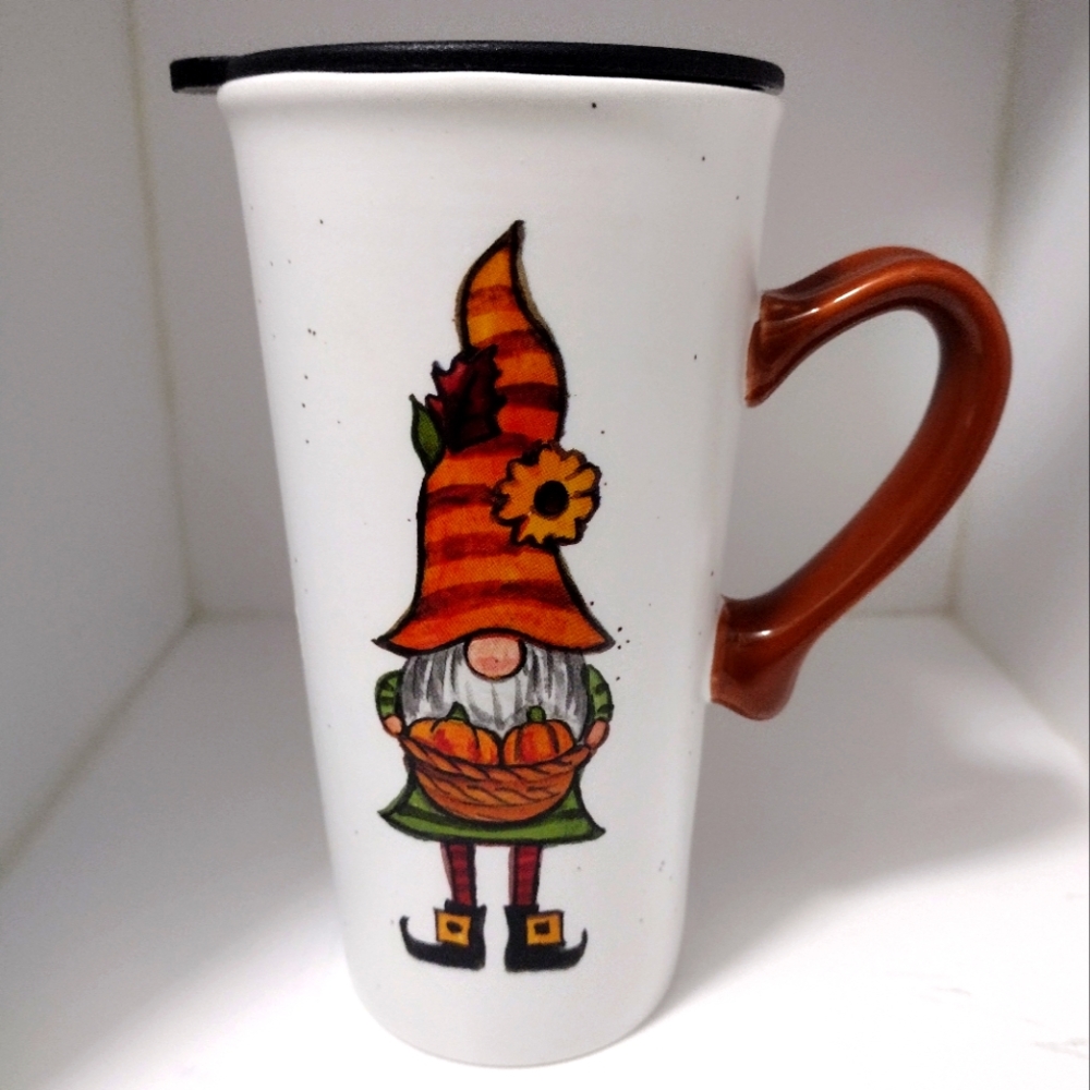Sheffield Home Gnome Ceramic Traveling Mug